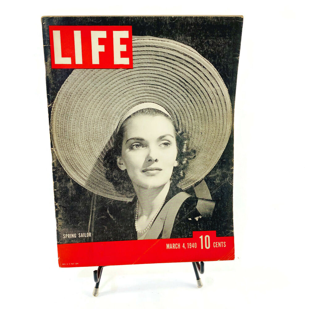 LIFE Magazine March 4 1940 Anita Colby Spring Sailor Hat Cover Vintage WWII Era